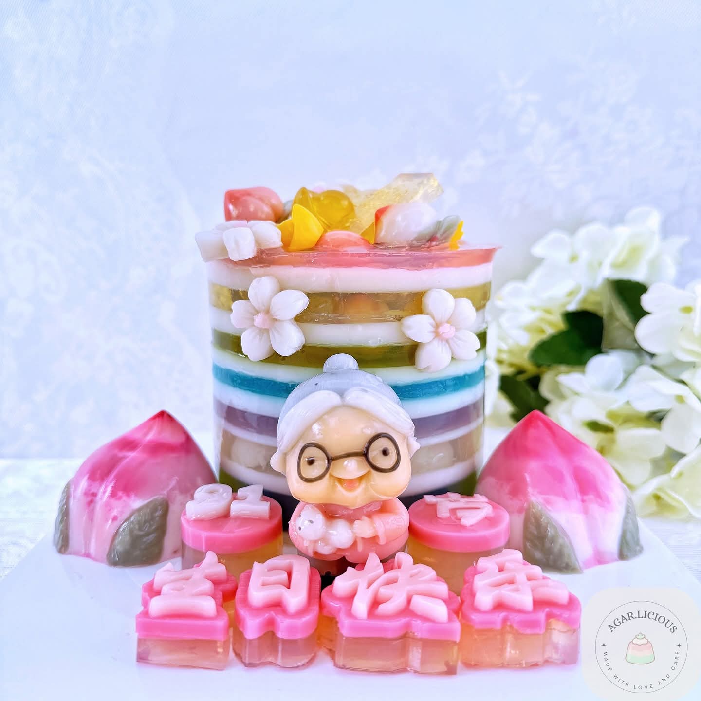 3D jelly cake design for elders