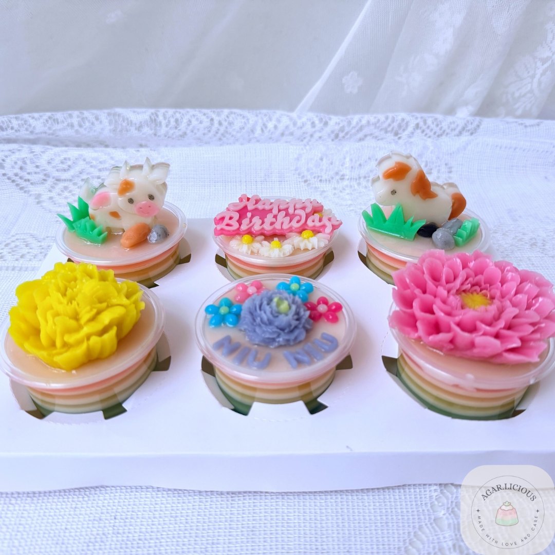 Floral and animal 3D jelly cups Kuching