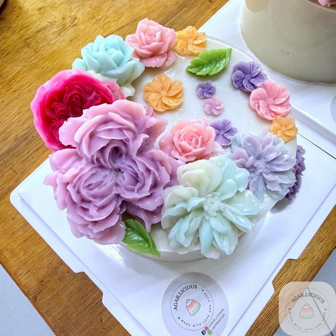 Multicolour rose 3D jelly cake Kuching